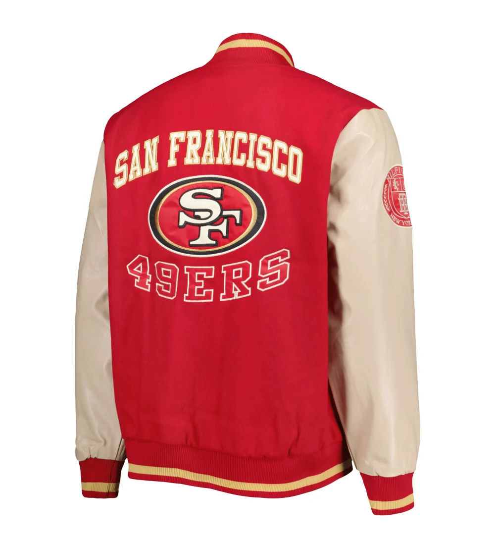 Alternative view of Men's Tommy Hilfiger Scarlet San Francisco 49ers Full-Zip Varsity Jacket