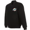 Miami Dolphins Classic Rib Full Wool One Color Varsity Jacket
