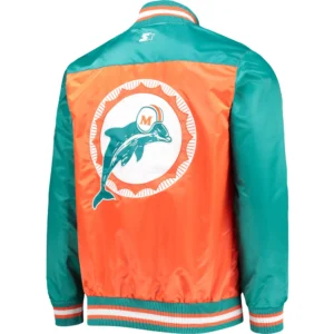 Alternative view of Miami Dolphins Classic The Tradition II Satin Varsity Jacket