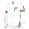 Miami Dolphins Classic Vintage Satin Varsity White Jacket