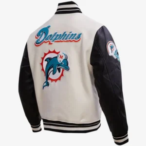 Alternative view of Miami Dolphins Classic Wool & Leather Varsity Jacket