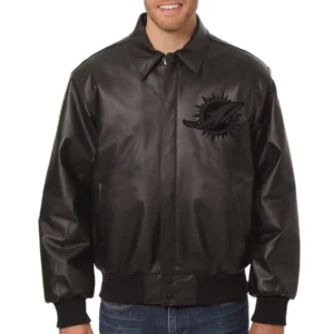 Miami Dolphins Football Team Players Leather Varsity Jacket