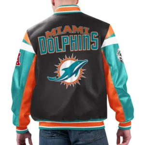 Alternative view of Miami Dolphins G-III Sports by Carl Banks Full-Zip Leather Varsity Jacket