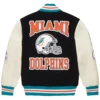 Miami Dolphins OVO Black Full-Snap Varsity Jacket - Image 2