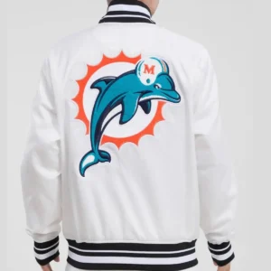 Alternative view of Miami Dolphins Retro Classic Rib Satin Varsity Jacket