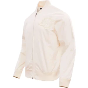 Miami Dolphins Neutral Satin Varsity Zipper Jacket