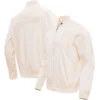 Miami Dolphins Neutral Satin Varsity Zipper Jacket - Image 3