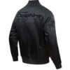 Miami Dolphins Triple Black Satin Varsity Jacket - Image 2