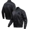 Miami Dolphins Triple Black Satin Varsity Jacket - Image 3