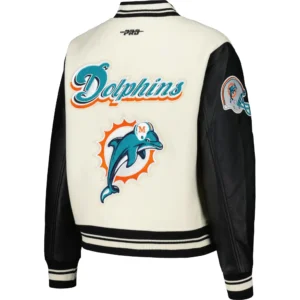 Alternative view of Miami Dolphins Classic Wool & Leather Varsity Jacket