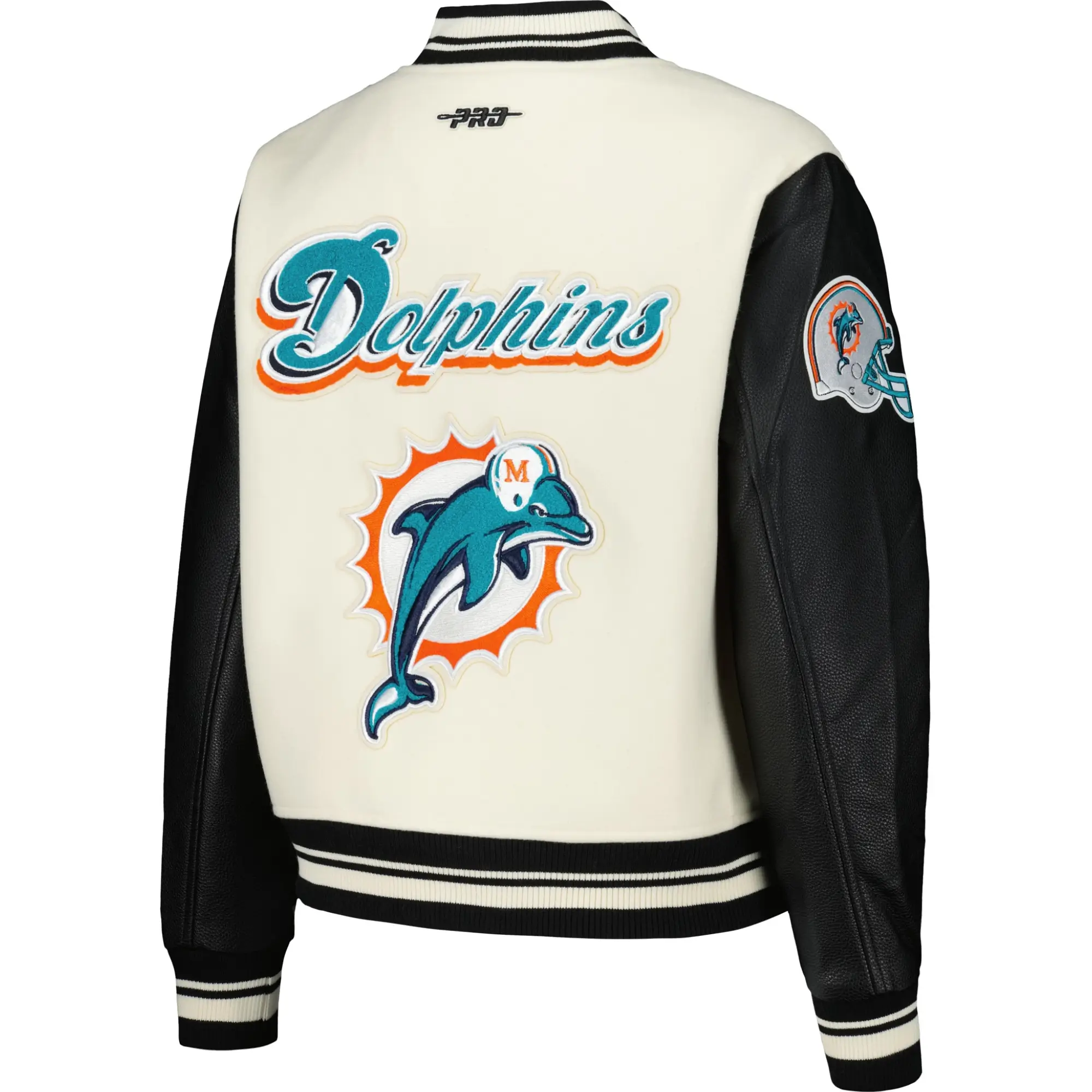 Miami Dolphins Classic Wool & Leather Varsity Jacket - Image 2