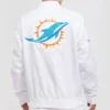 Miami Dolphins Team Players League Satin Varsity Jacket - Image 2