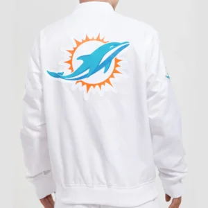 Alternative view of Miami Dolphins Team Players League Satin Varsity Jacket