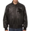 Minnesota Vikings Bomber Full Leather Black Varsity Jacket