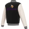 Minnesota Vikings Classic Rib Two Tone Wool & Leather Varsity - Image 2