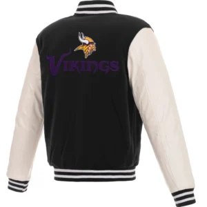 Alternative view of Minnesota Vikings Classic Rib Two Tone Wool & Leather Varsity