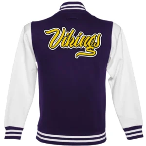 Alternative view of Minnesota Vikings Classic Rib Wool & Leather Varsity Jacket