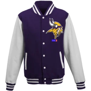 Minnesota Vikings Classic Rib Wool & Leather Varsity Jacket