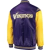 Minnesota Vikings The Enforcer Vintage Satin Varsity Jacket - Image 2