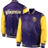 Minnesota Vikings The Enforcer Vintage Satin Varsity Jacket - Image 3