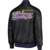 Alternative view of Minnesota Vikings G-III Sports by Carl Banks Black Leather Varsity Jacket
