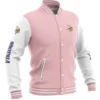 Minnesota Vikings Vintage Bomber Satin Varsity Jacket Pink & White