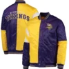 Minnesota Vikings Leader Satin Varsity Jacket Purple & Golden - Image 3