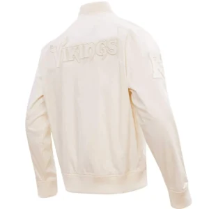 Alternative view of Minnesota Vikings Neutral Satin Varsity Zipper Jacket