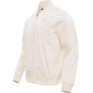 Minnesota Vikings Neutral Satin Varsity Zipper Jacket