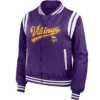 Minnesota Vikings Full Zip Satin Varsity Purple Jacket