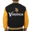 Minnesota Vikings Team Players Full Wool Two Tone Varsity Jacket - Image 2