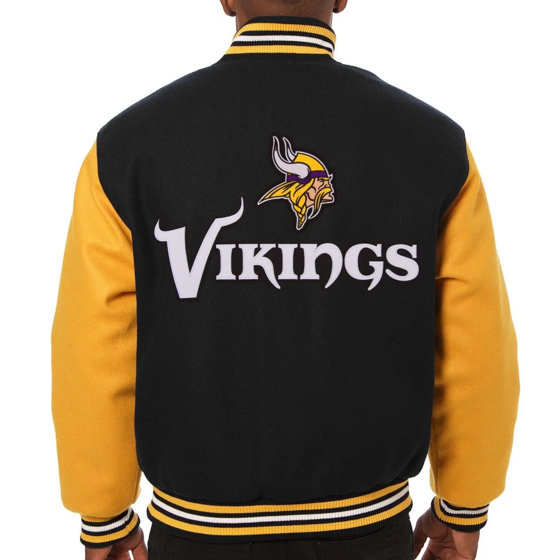 Minnesota Vikings Team Players Full Wool Two Tone Varsity Jacket - Image 2