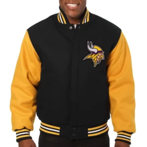 Minnesota Vikings Team Players Full Wool Two Tone Varsity Jacket