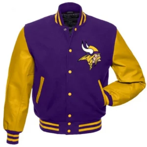 Minnesota Vikings Wool & Leather Letterman Varsity Jacket