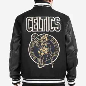 Alternative view of NBA Black Boston Celtics Retro Classic Wool Varsity Jacket