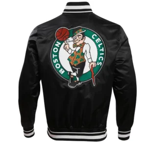 Alternative view of NBA Boston Celtics Retro Classic Black Varsity Jacket