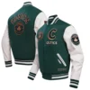 Boston Celtics 2023/24 City Edition Wool & Leather Varsity Jacket - Image 3