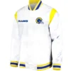 NFL LA Rams Force Play Football Team White Satin Varsity Jacket