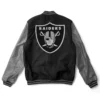 NFL Las Vegas Raiders Letterman Black & Grey Varsity Jacket - Image 4