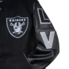 NFL Las Vegas Raiders Triple Black Pro Standard Logo Black Varsity Jacket - Image 5