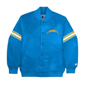 NFL Los Angeles Chargers The Pick And Roll Blue Satin Varsity Jacket