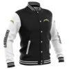 NFL Los Angeles Chargers Baseball Black/White Varsity Jacket