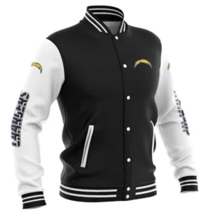NFL Los Angeles Chargers Baseball Black/White Varsity Jacket