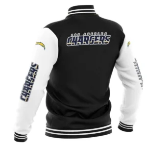 Alternative view of NFL Los Angeles Chargers Baseball Black/White Varsity Jacket