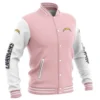 NFL Los Angeles Chargers Baseball Light Pink Varsity Jacket