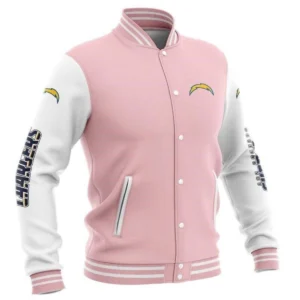 NFL Los Angeles Chargers Baseball Light Pink Varsity Jacket