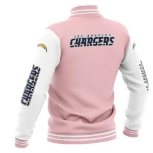 Alternative view of NFL Los Angeles Chargers Baseball Light Pink Varsity Jacket