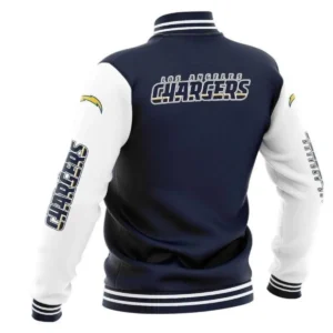 Alternative view of NFL Los Angeles Chargers Baseball Navy/White Varsity Jacket