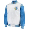 NFL Los Angeles Chargers The Enforcer Satin White/Blue Varsity Jacket
