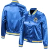 NFL Los Angeles Rams Rhinestone Jewels Blue Satin Jacket - Image 4